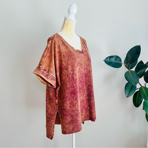 Zenana mineral wash hi-low hem t-shirt - Picture 3 of 7